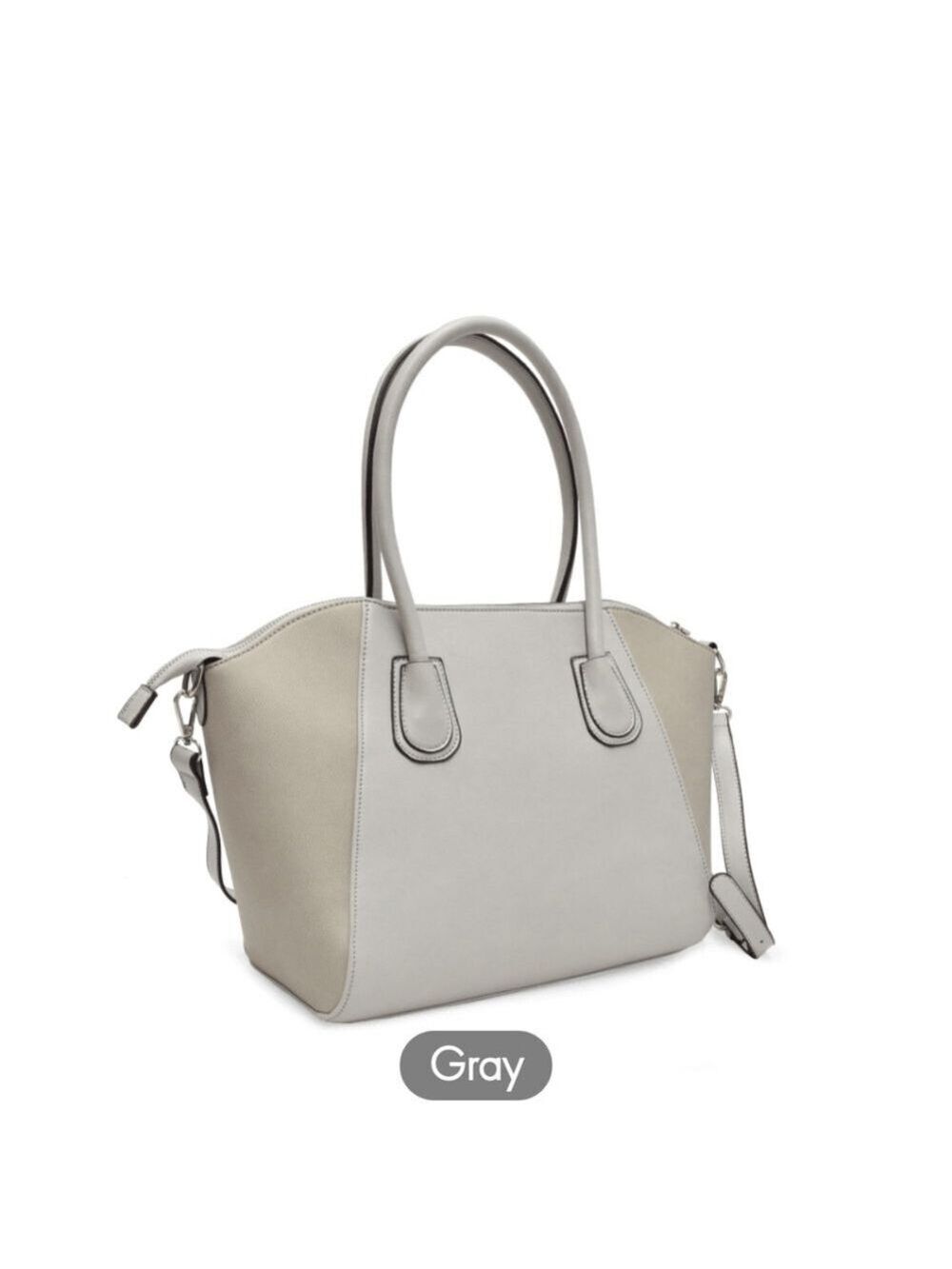 Ava Large Satchel By Adrienne Vittadini In Gray